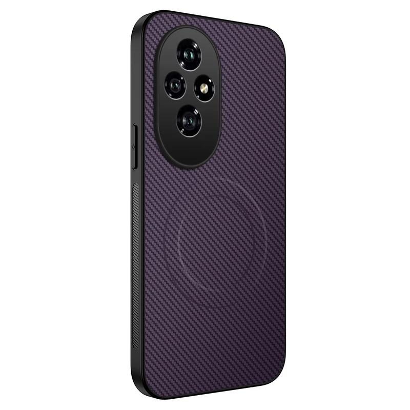 Business Kevra Carbon Fibre Texture Slim Drop-Proof Case For Honor 400 Lite 200 Magic 7 6 Pro Compatible Magnetic Charging Cover