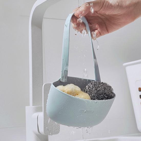 Sink Sponge Storage Space-saving Hanging Design Bottom Hollow-out Kitchen Sink Sponge Drain Basket for Home