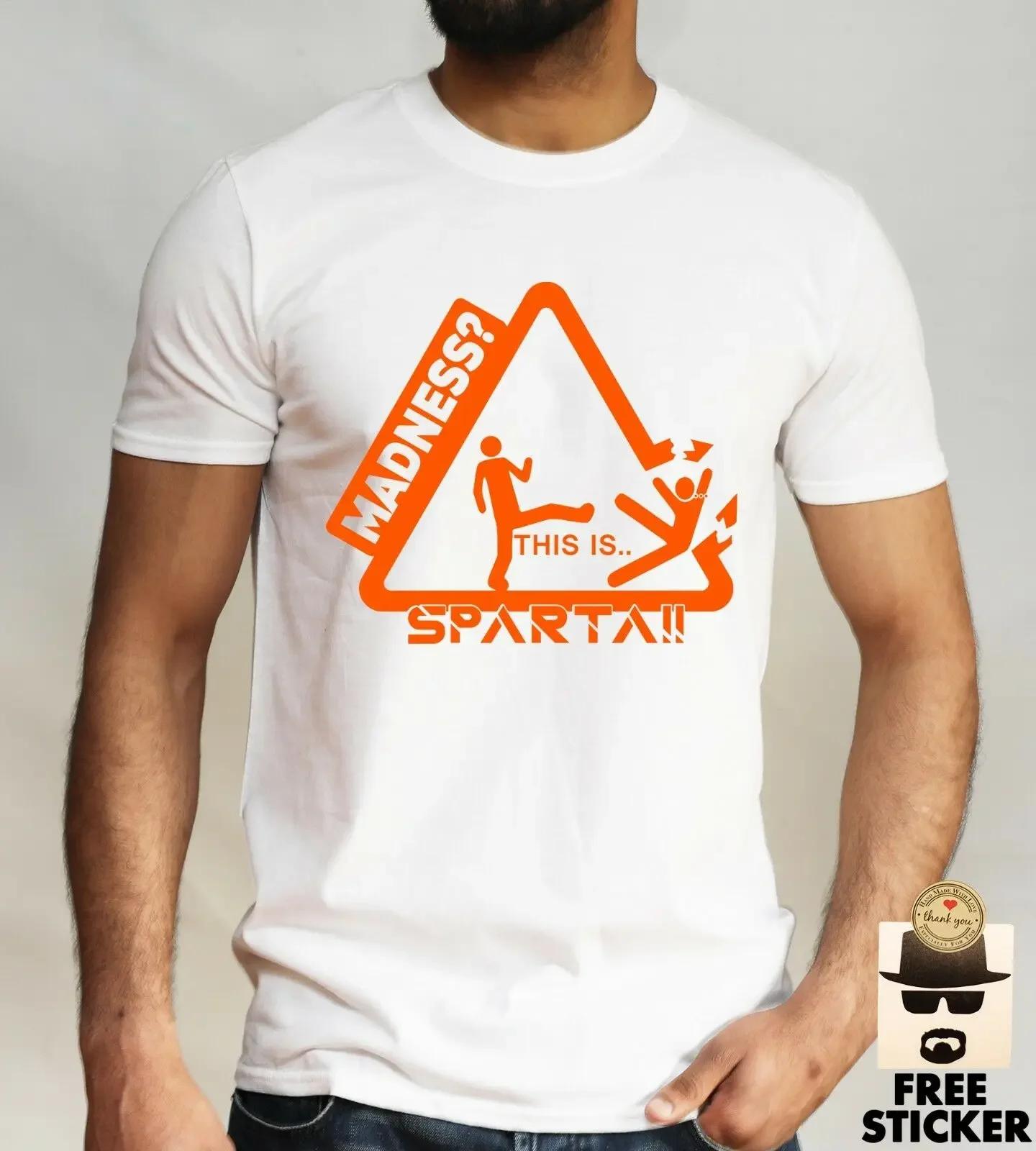 

Funny Caution Sign Parody 300 Spartan Warrior This Is Sparta TShirt 100 Cotton ONeck Summer Short Sleeve Casual Mens Tshirt S