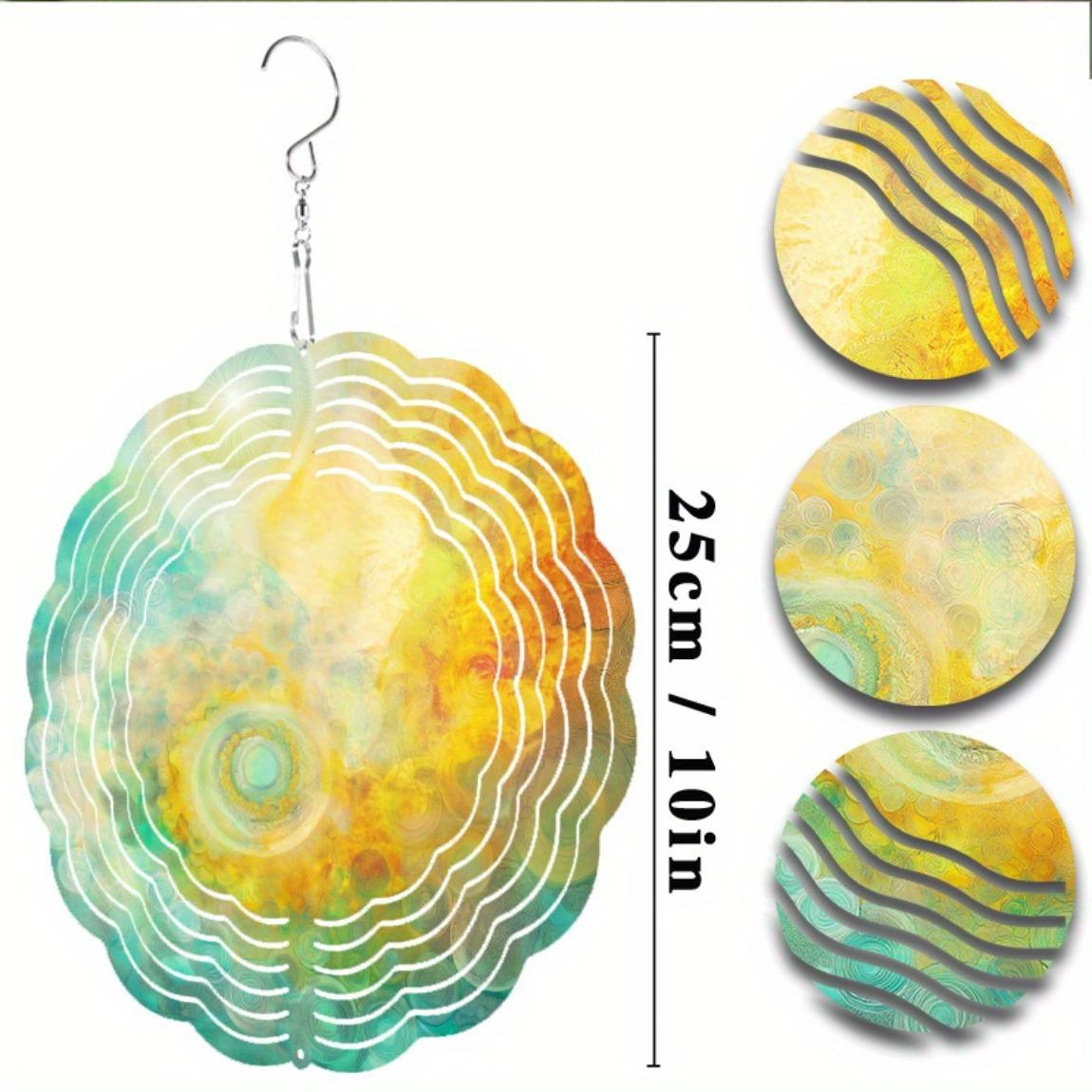 

Подвесной вращающийся на 360 градусов колокольчик ветра 25,4 см, абстрактное красочное металлическое искусство для декора сада, балкона, подарок на все сезоны, тема природы, домашний аксессуар 01A