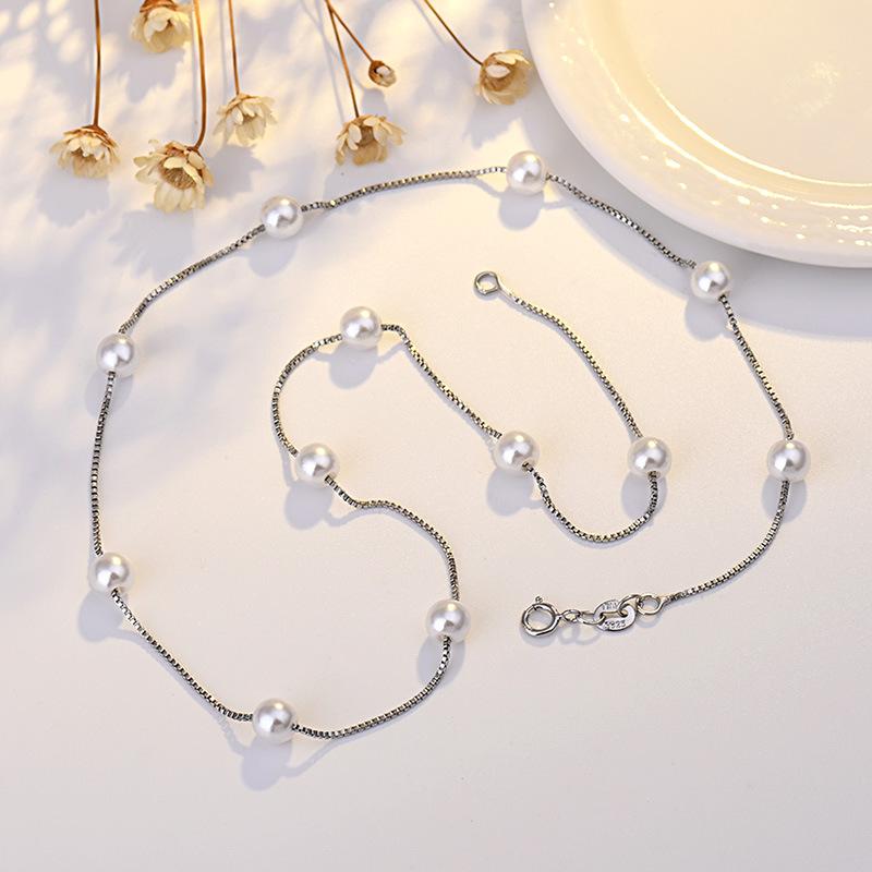 Lindon kvinner halskjede anheng kobberlegering syntetisk perle mote gave