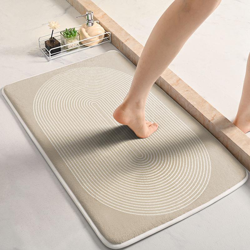 Thickened bathroom flannel absorbent floor mat shower room door non-slip foot mat household toilet mat