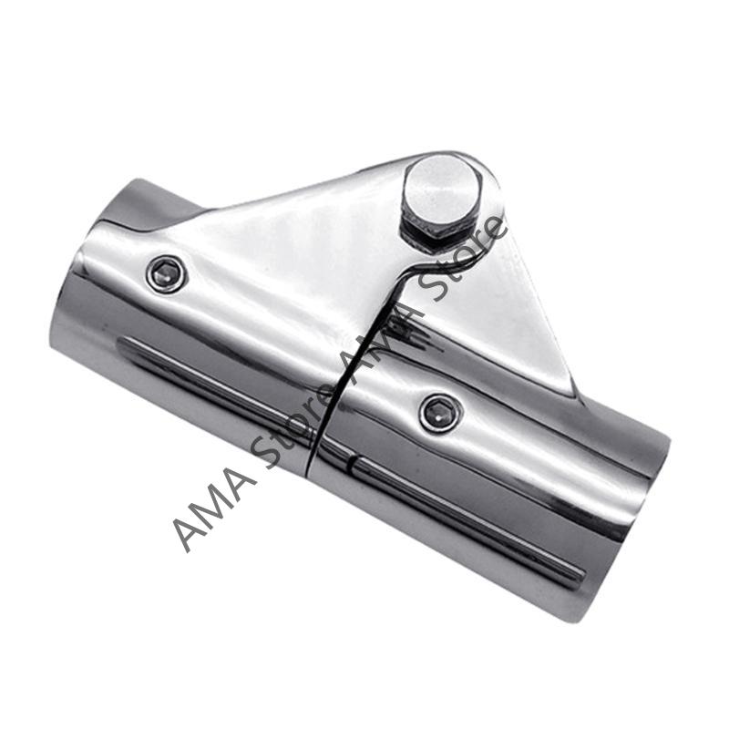 Boat Hardware Accessories Pole Railing Mast Canopy Stainless Steel Tube Pipe Folding Swivel Coupling Connector 22mm/25mm