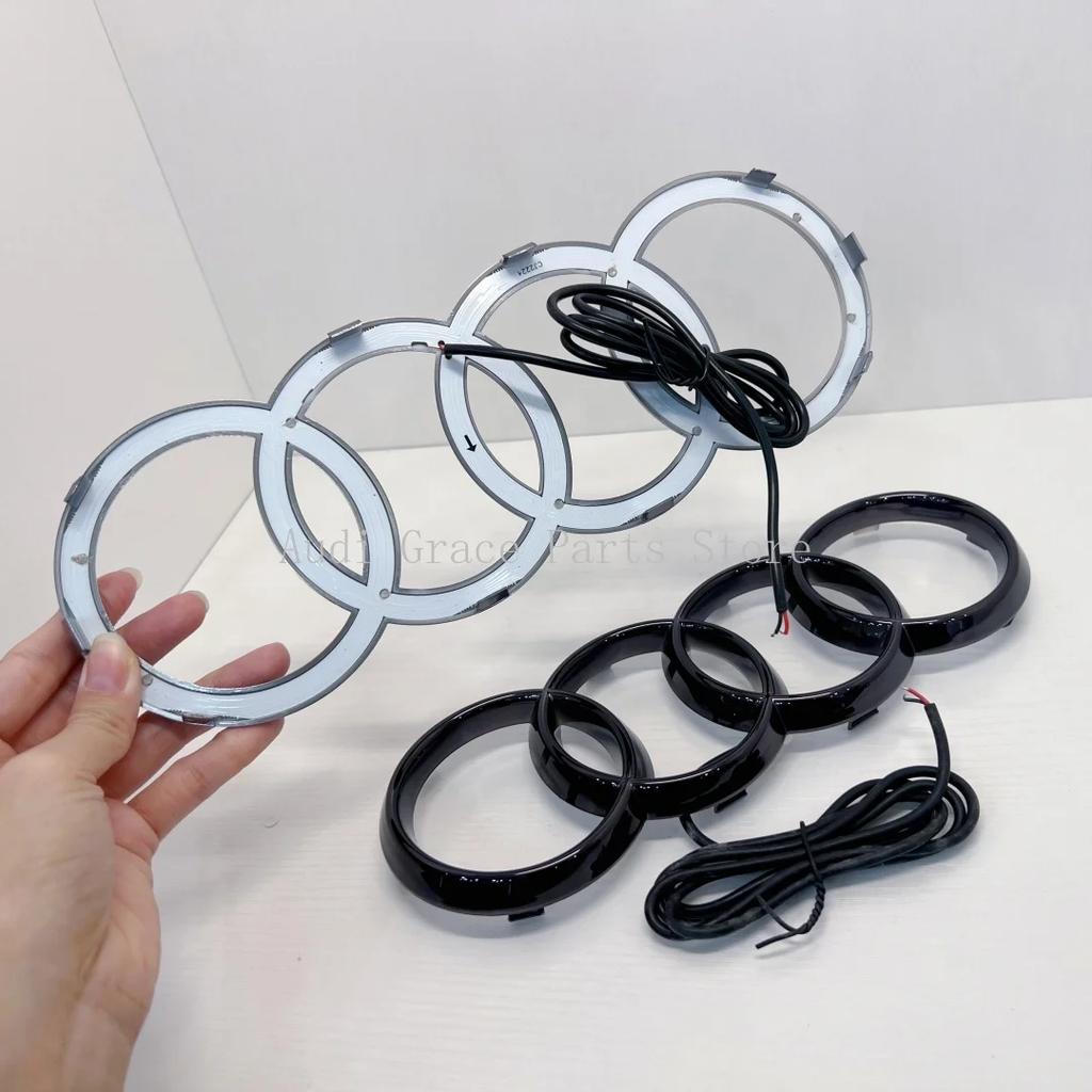 Front grille logo lamp LED dynamic streamer lamp quattro 8s TT RS A1 A3 A4 A5 A7 A8 S3 S4 S5 S6 S7 Q3 Q5 Q7Q8 car lamp stickers8