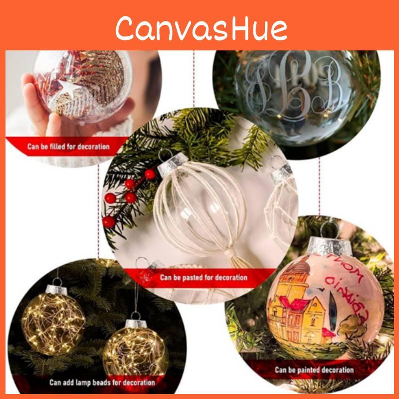 Decoration Christmas 12pcs Transparent Plastic Ball Festival Pendant Decoration