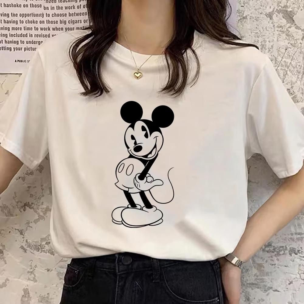 Retro Cartoon Womens Tshirt Mickey Mouse Harajuku Cotton Tshirt Fashion Womens Shirt Summer Top Short Sleeve Shirt