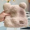 Elegant Little Bear Hat For Women Girls Thickening Casual Pullover Hat Embroidered Bear Coldproof Ear Protection Hat Gifts