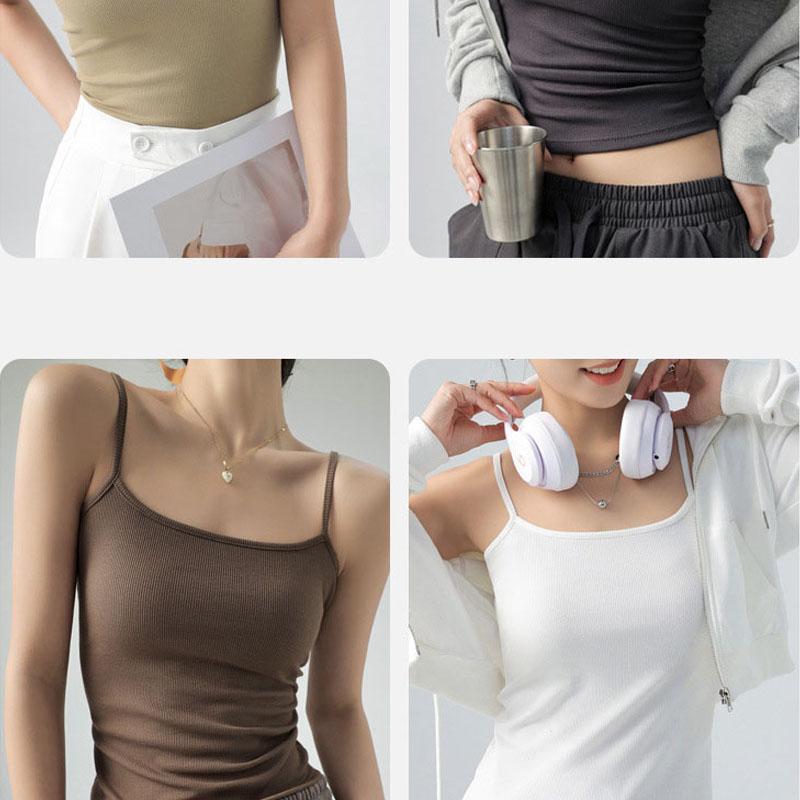Summer Basic Tanks Spaghetti Strap Camis Solid Stretch Tops for Women Sleeveless Slim Fit Basic Solid Knitted Camisole
