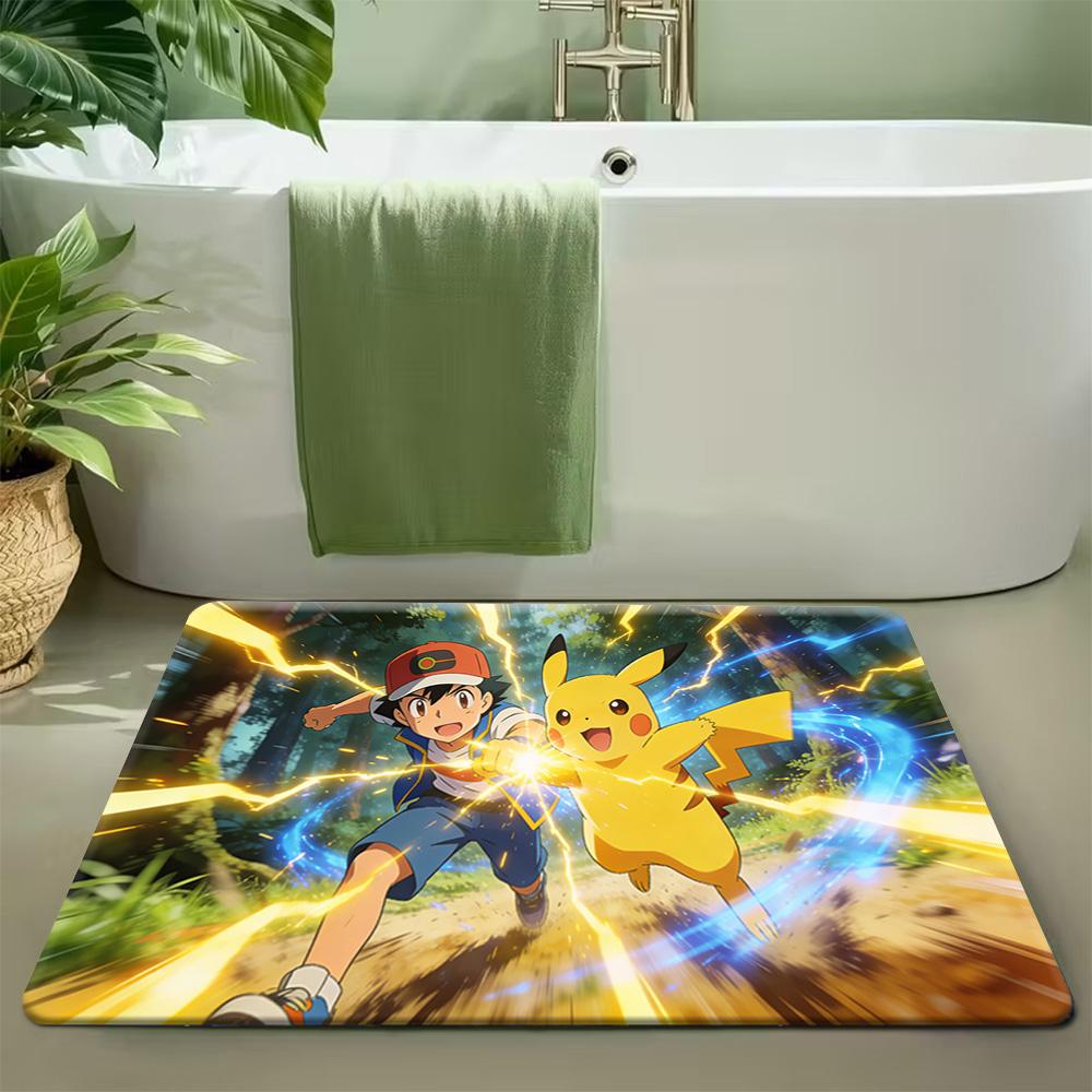 Pokemon Gengar Evolution Line Minimalist Print Non-slip Doormat Soft Floor Mat for Home Decor 40x60cm(15x23 in)
