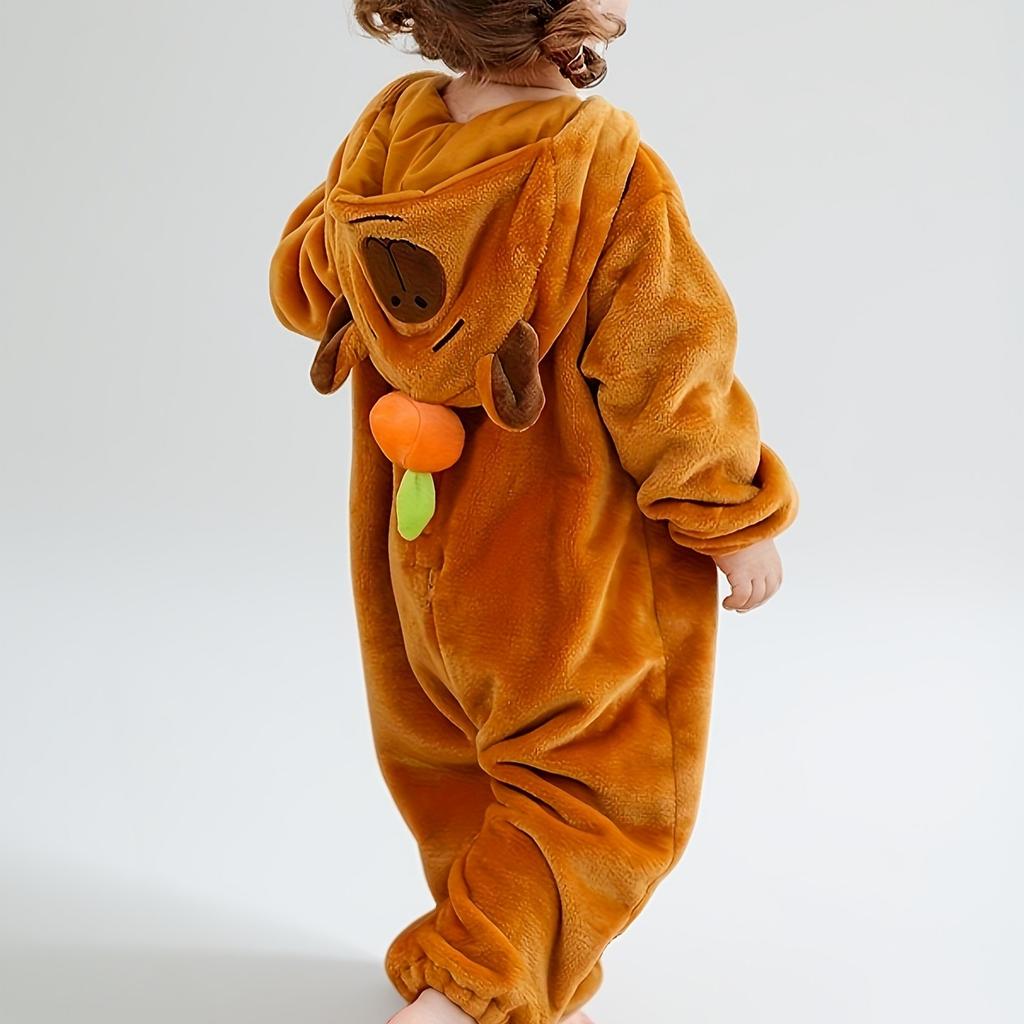 Cute Halloween Cosplay Costume, Birthday Party Gift, Unisex Capybara Onesie for Photo Ops, Capybara-Themed Zip-Up Hooded Bodysuit Christmas