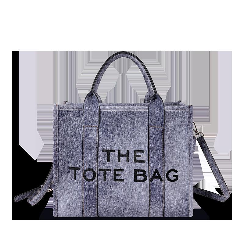 

Gradient Denim PU Large Capacity Tote & Crossbody Bag - Trendy Fashion for Women моря/глубокий