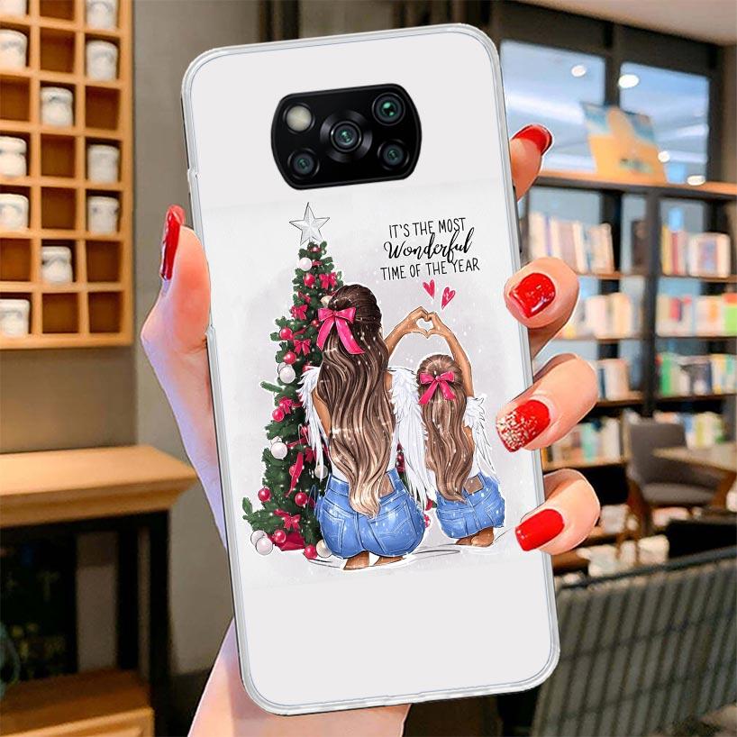 Christmas Girls Tree Gift Cover Phone Case For Xiaomi Poco F7 Ultra X7 X6 X5 Pro M7 Redmi 15C 15 13C 13 12C 12 10C 10 9A 9C 9T 9