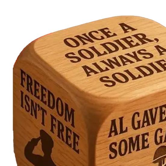 1/2/3Pcs Work Dice Wooden Pray Tribute to Soldiers Dice Six Savage Sayings Goodbye to Work Stress Dice Desk Accessory Coworkers Gag Gifts