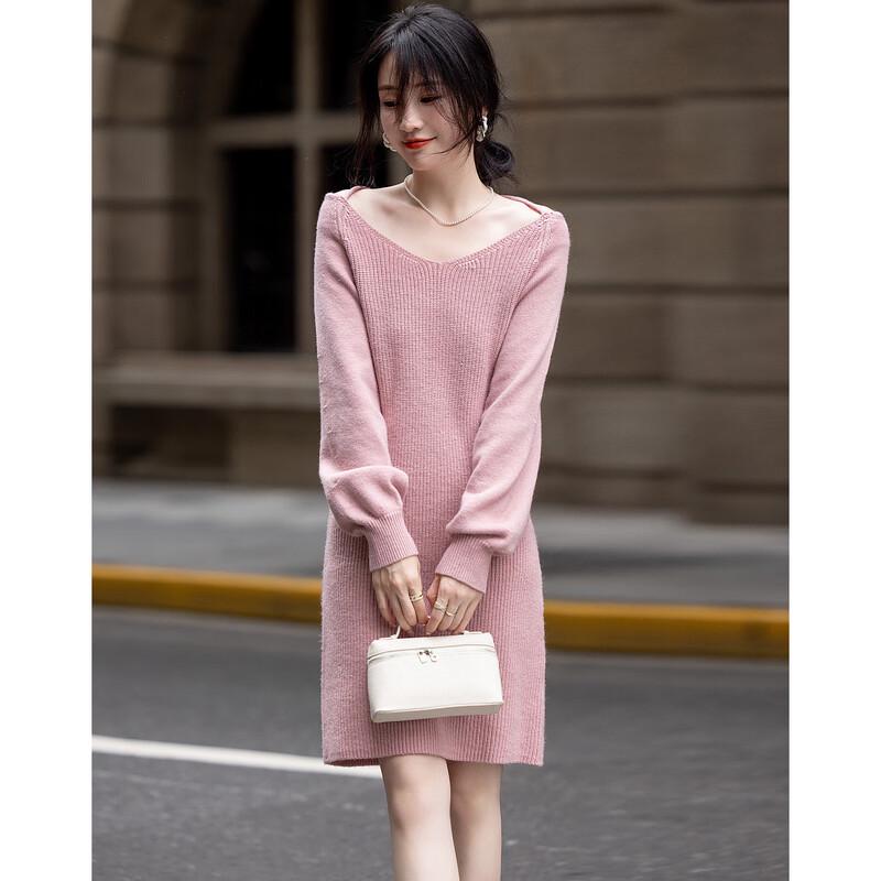 Demana Cloud-Soft V-Neck Knitted Dress