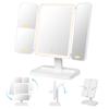 [Candybay] Actress Mirror, Triple Mirror, Tabletop, with Light, [Makeup Artist Supervised], 3 Light Modes, Adjustable Angle, 2X/3X Magnification, USB