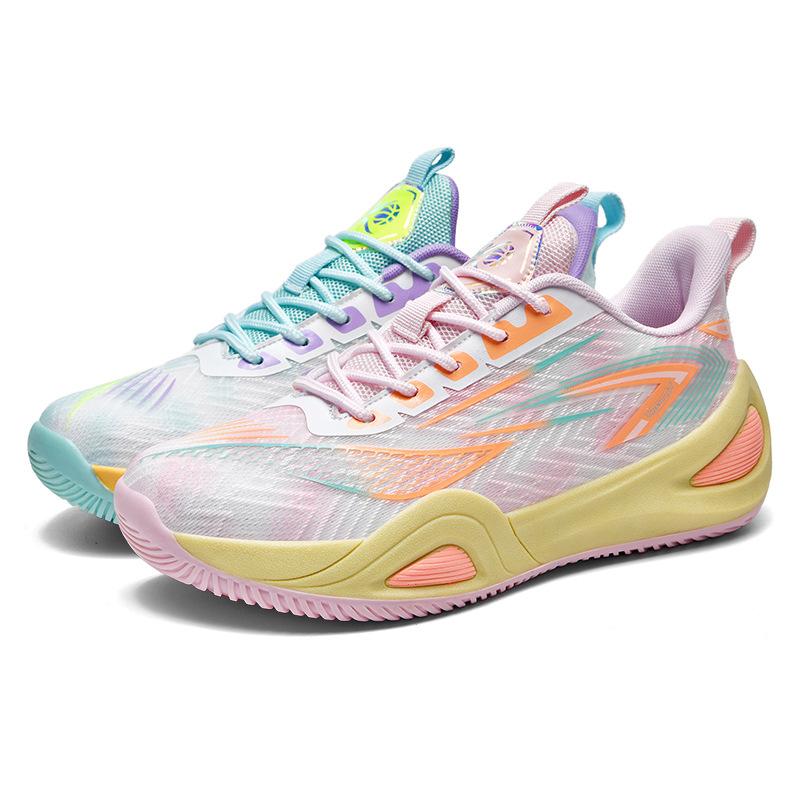 Fashion sports youth mandarin duck breathable basketball shoes outdoor actual combat wear-resistant non-slip couple training shoes