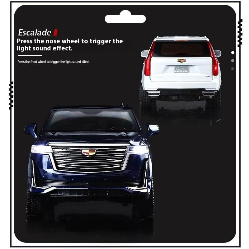 1:24 Cadillac Escalade SUV Alloy Car Die-cast Metal Model Business Car Sound and Light Desktop Collection Decoration Gift Boy Display Ornaments