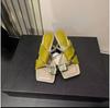 French Beautiful Cool Slippers Women Summer Internet Celebrity Explosion Wear Internet Celebrity Pigeon Egg Rhinestones with Skirt High Heels