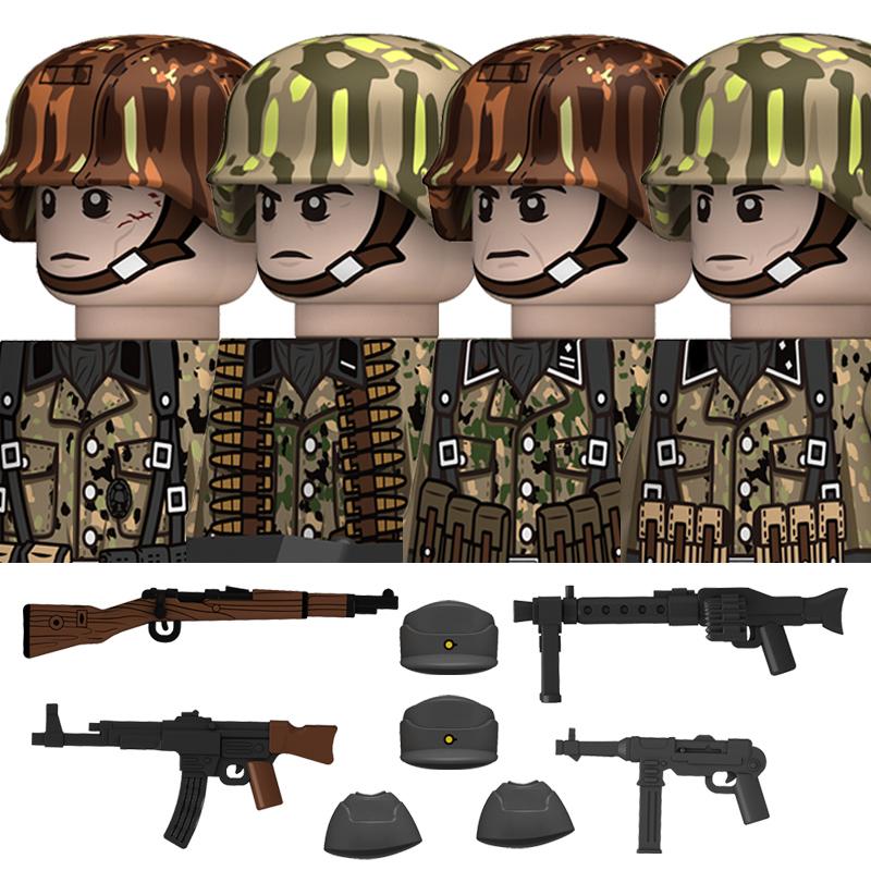 Ungiftige Militär-Zweiter Weltkrieg Deutsche Marine Panzer Truppen Bausteine USA 101. Großbritannien Sowjetunion Soldaten Infanterie Waffen Steine Spielzeug Kinder