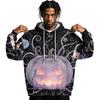 Men's Halloween Print Hoodie Long Sleeve Pullover Sweatshirt Casual Top