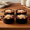 Black Porcelain Baking Bowls 260 Ml 4 Pcs.