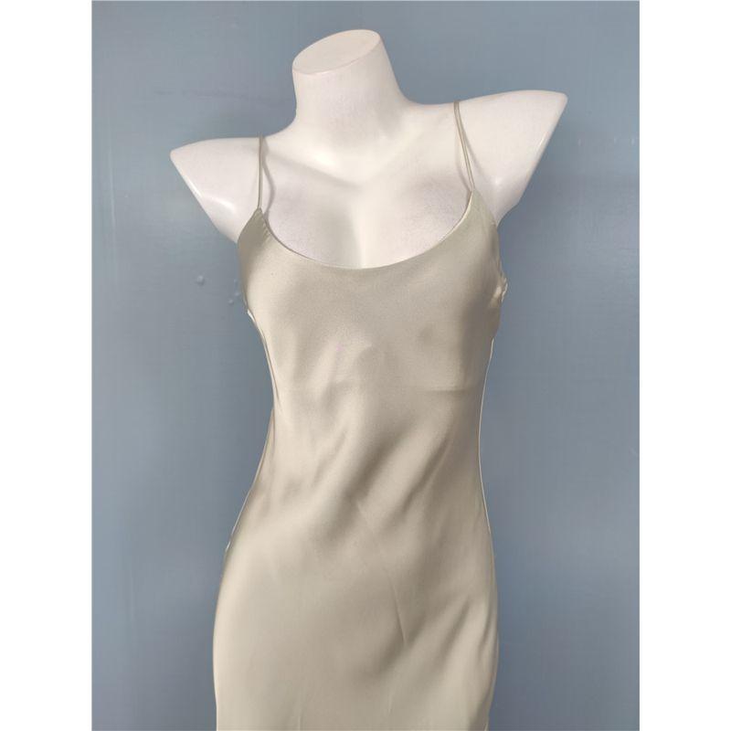 Foreign Trade Order Lady Temperament Simple Solid Sling Fashion High Quality Smooth Fabric Pure Desire Summer New Dress