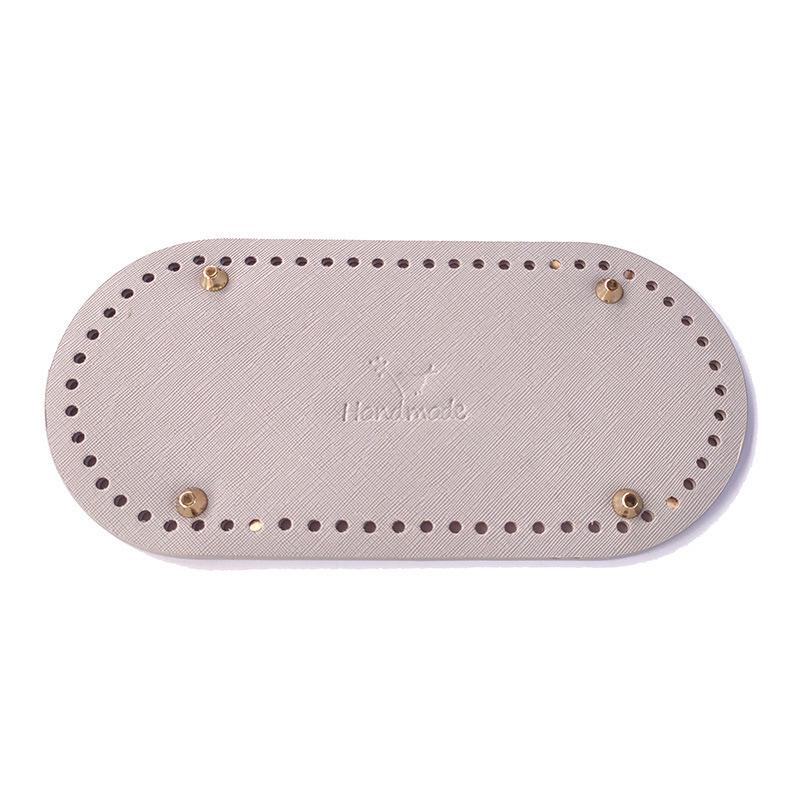 Handmade Leather Crochet Bag Base with Oval Logo - Quality DIY Accessory