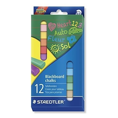 Craies Pour Tableau - STAEDTLER - 2360 - 12 Couleurs Assorties - Étui En Carton - Sans Poussière