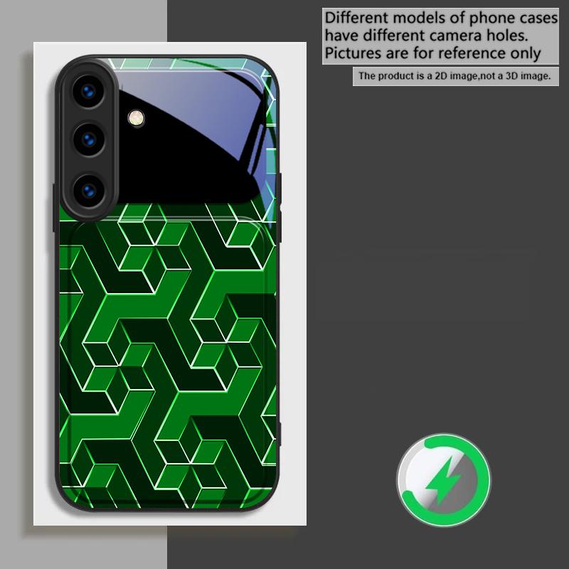 Abstract geometric grid For Samsung Galaxy S26 Ultra S20 FE S21 S22+ S23 Plus S24 Ultra 25 Edge For Magsafe Glass Phone Casee