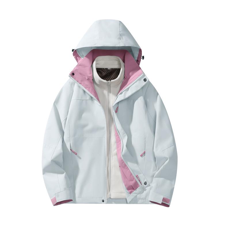 Graphene 3-in-1 Waterproof Windbreaker: Men's and Women's Outdoor Mountaineering and Ski Jacket with Detachable Layers.