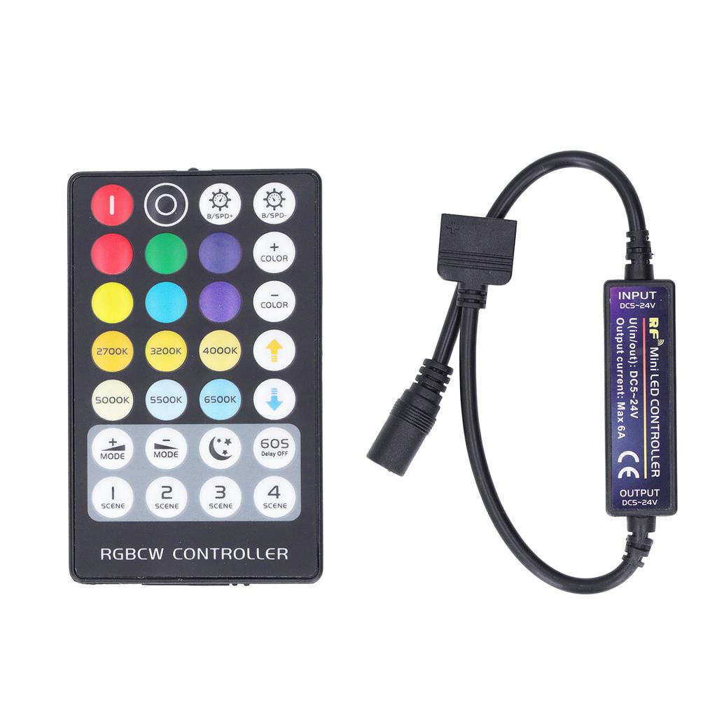LED Controller Drahtlos RF 5 in 1 Mini Full Touch LED Lichtleiste 28 Tasten RGB CCT Controller
