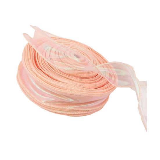 Sheer Tulle Ribbon 3.8 Yards Craft Decorative Ribbon Iridescent Tulle Ribbon Roll for Flowers Wedding Invitations Gift Wrapping