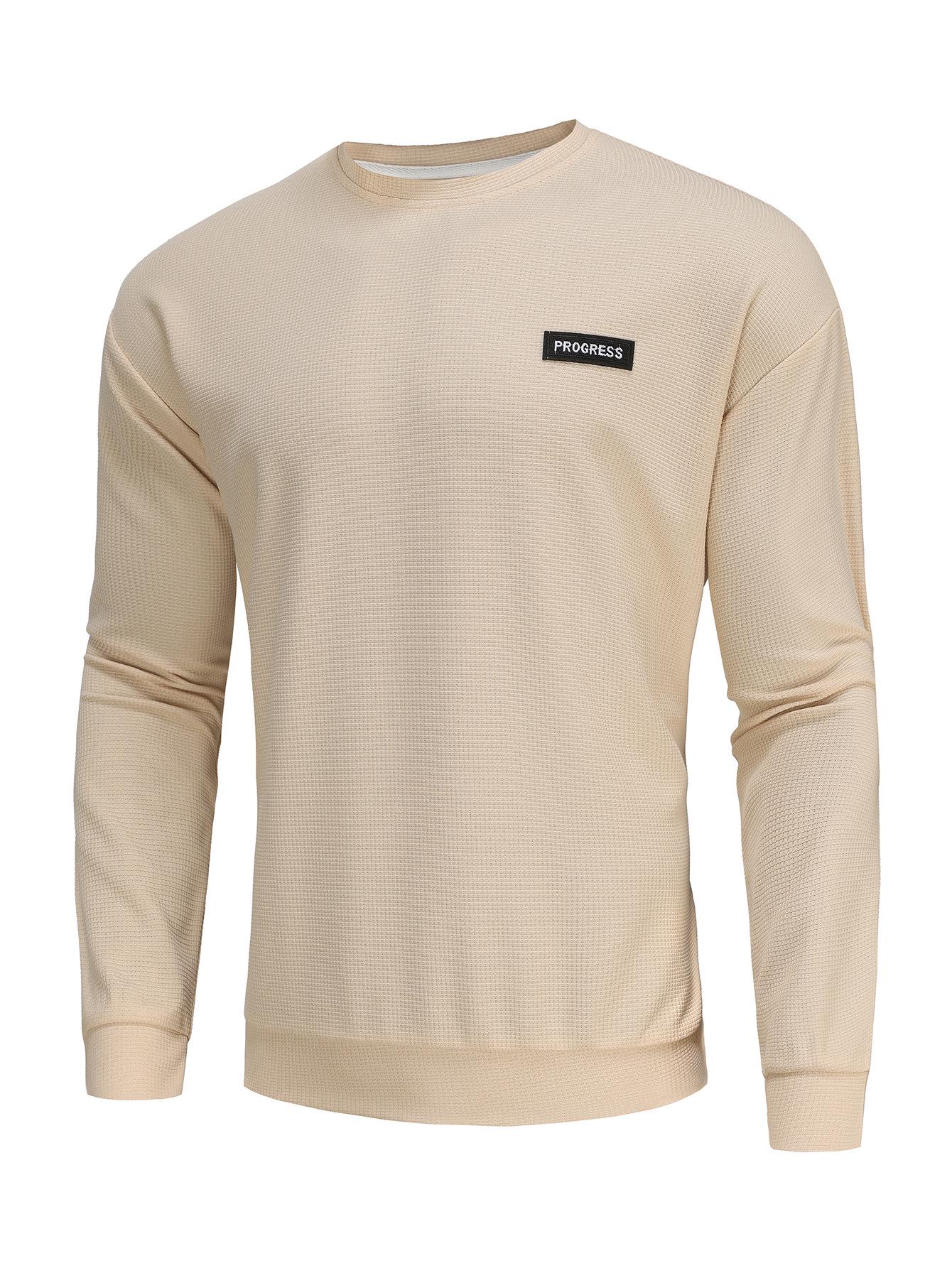 Men s Casual Round Neck Sports Fitness Pullover Sweatshirt Small