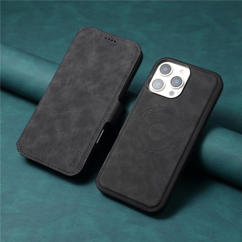 2 in 1 Removable Magnetic Charging Case For iPhone 17 16 13 14 15 Pro Max 16Plus Air Retro Leather Wallet Card Holder Book Cover