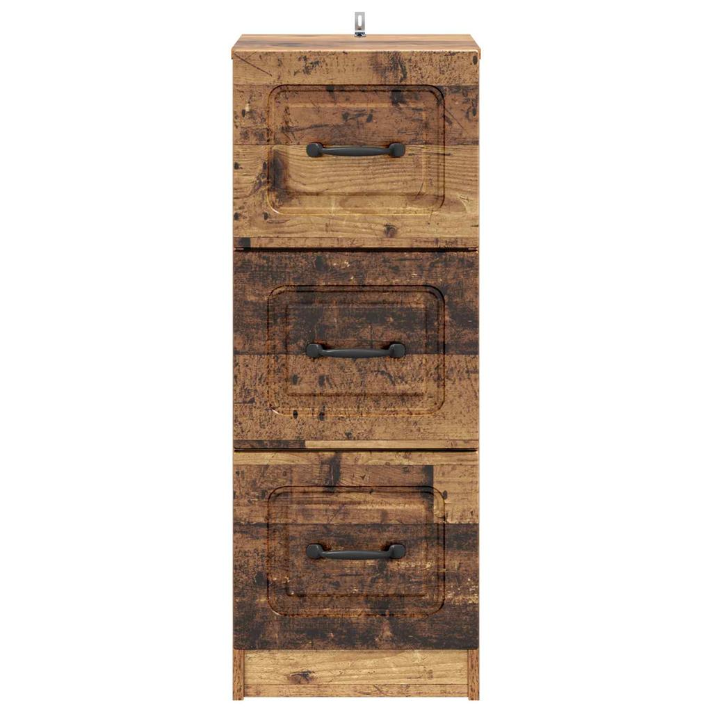 Drawer Cabinet Reclaimed Wood Look 33 x 34.5 x 87 cm Particleboard