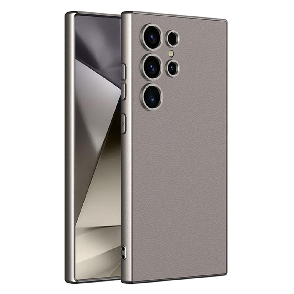 

Чехол GKK для Samsung Galaxy S24 Ultra, кожаный + PC + матовый чехол для телефона TPU Titanium Grey