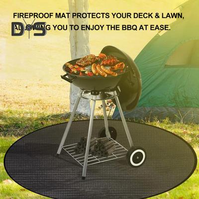 Feuerfeste Matte für den Außenbereich Hitzebeständig Schwer entflammbar Rutschfest Deck Terrasse Gras Rasen Campingkocher BBQ-Grill Feuerstelle Silikonteppich Kamin Kaminboden