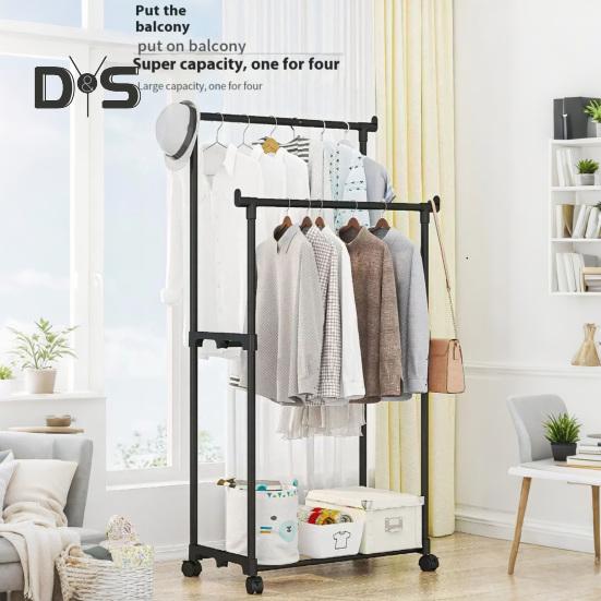 Modernes modulares Lagerregal für Kleiderbügel, stark belastbar, einfach zu montieren, Kleiderbügel mit Doppelstange