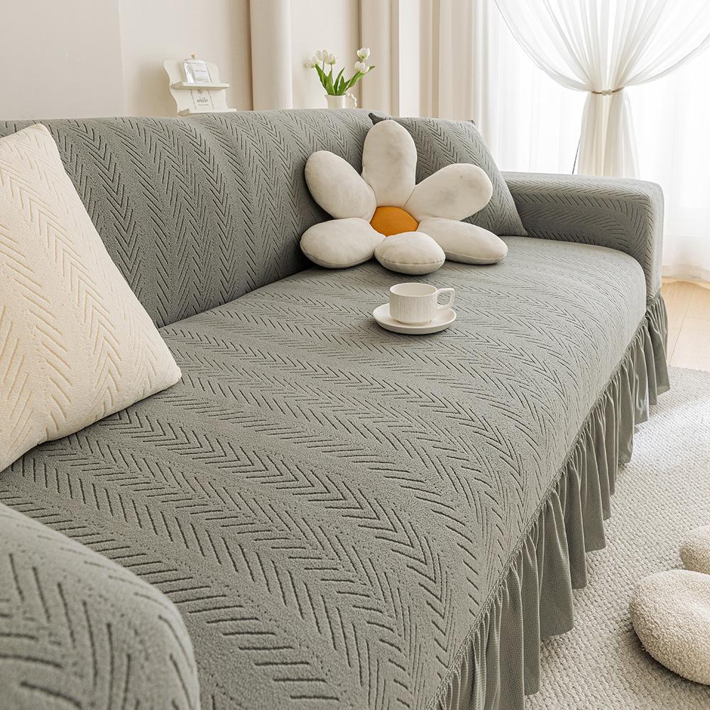 New Skirted Sofa Cover All Purpose Set All Season Universal Cat Scratch Protection Cover Fabric