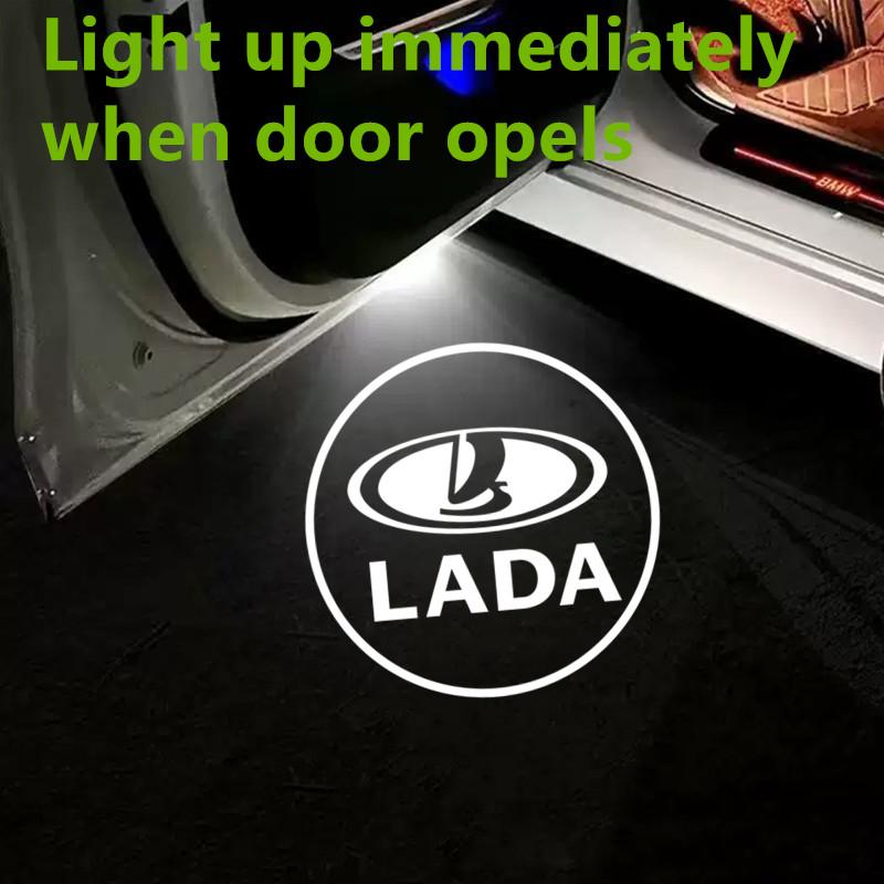 2 шт. Светодиодные приветственные огни для дверей автомобиля Для Lada Priora Sedan Vesta Largus Granta Niva 4x4 Xray Проектор с логотипом