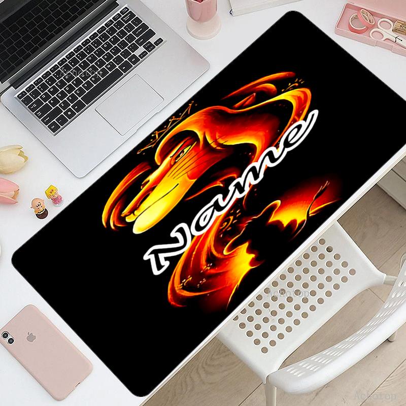 Custom Name Lion Theme Mouse Pad, Non Slip Rubber Base, Multifunctional Office & Home Decor, Perfect for Workspace Personalization.