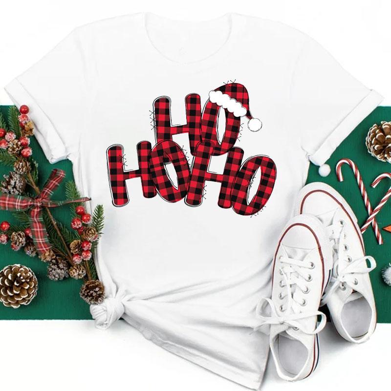 Maycaur Women Santa Claus Print Clothes Christmas 90s Funny Holiday Fashion Cartoon Tops Tee Shirt Ladies Female Graphic T-Shirt