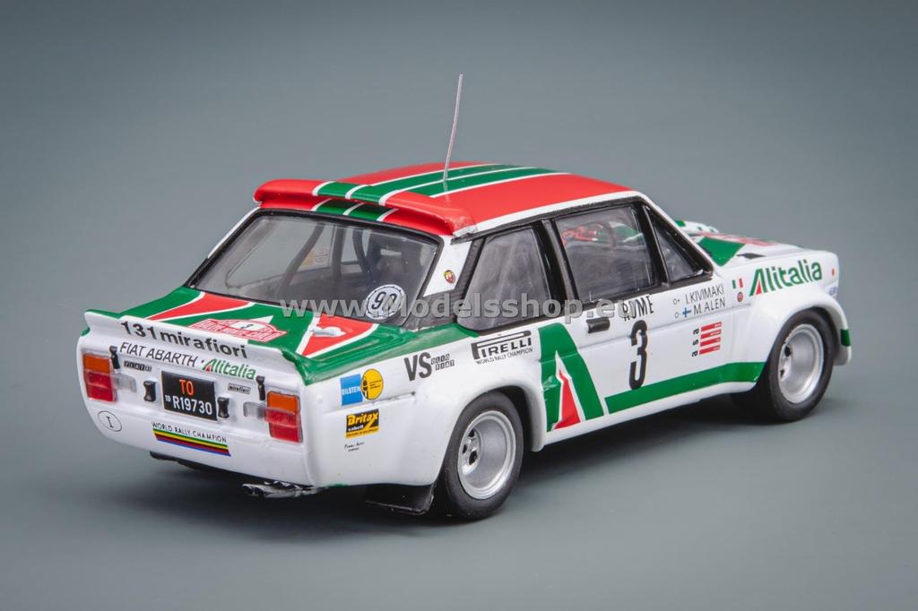IXO Fiat 131 Abarth Diecast Model Car, 1/43 Scale, Monte Carlo Rally 1979 #3, M. Alen/I. Kivimak, Finished Model, RAC446A [Parallel Import]