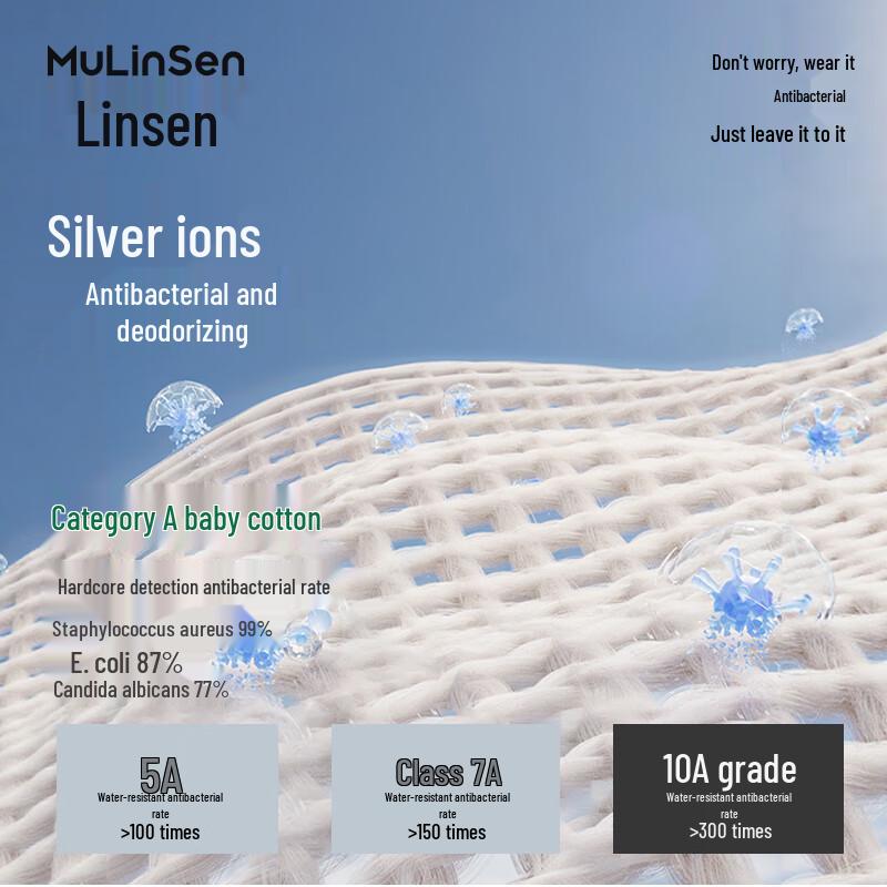 Mulinsen Men's 10A Antibacterial Pure Cotton Boxer Briefs