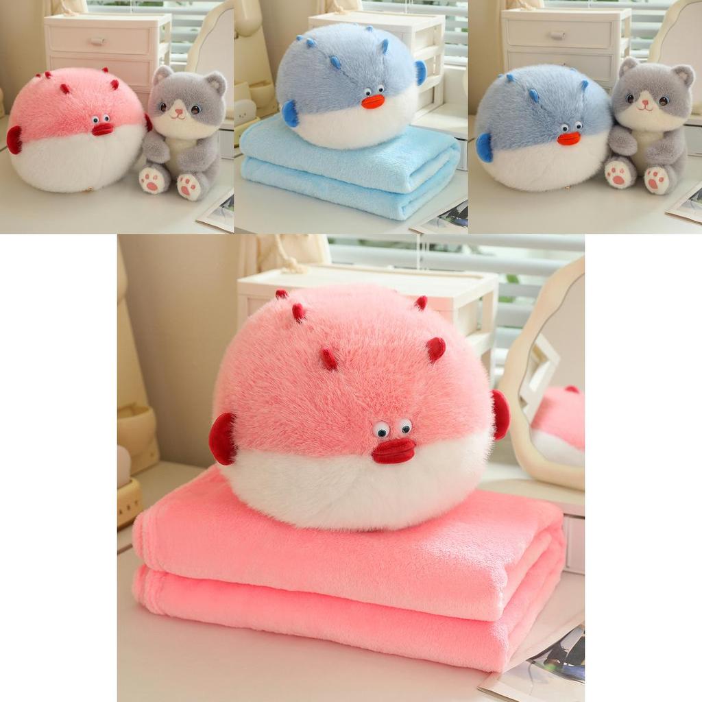 Adorable Cat Eating Fish Plush Toy Cushion For Cozy Sleeping And Office Naps