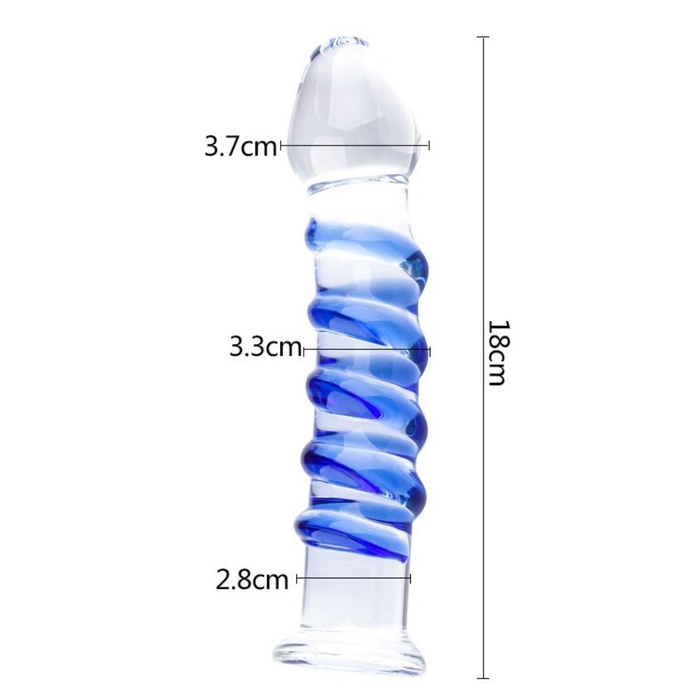 Clear Blue Color Strip Crystal Glass Quantity Plug