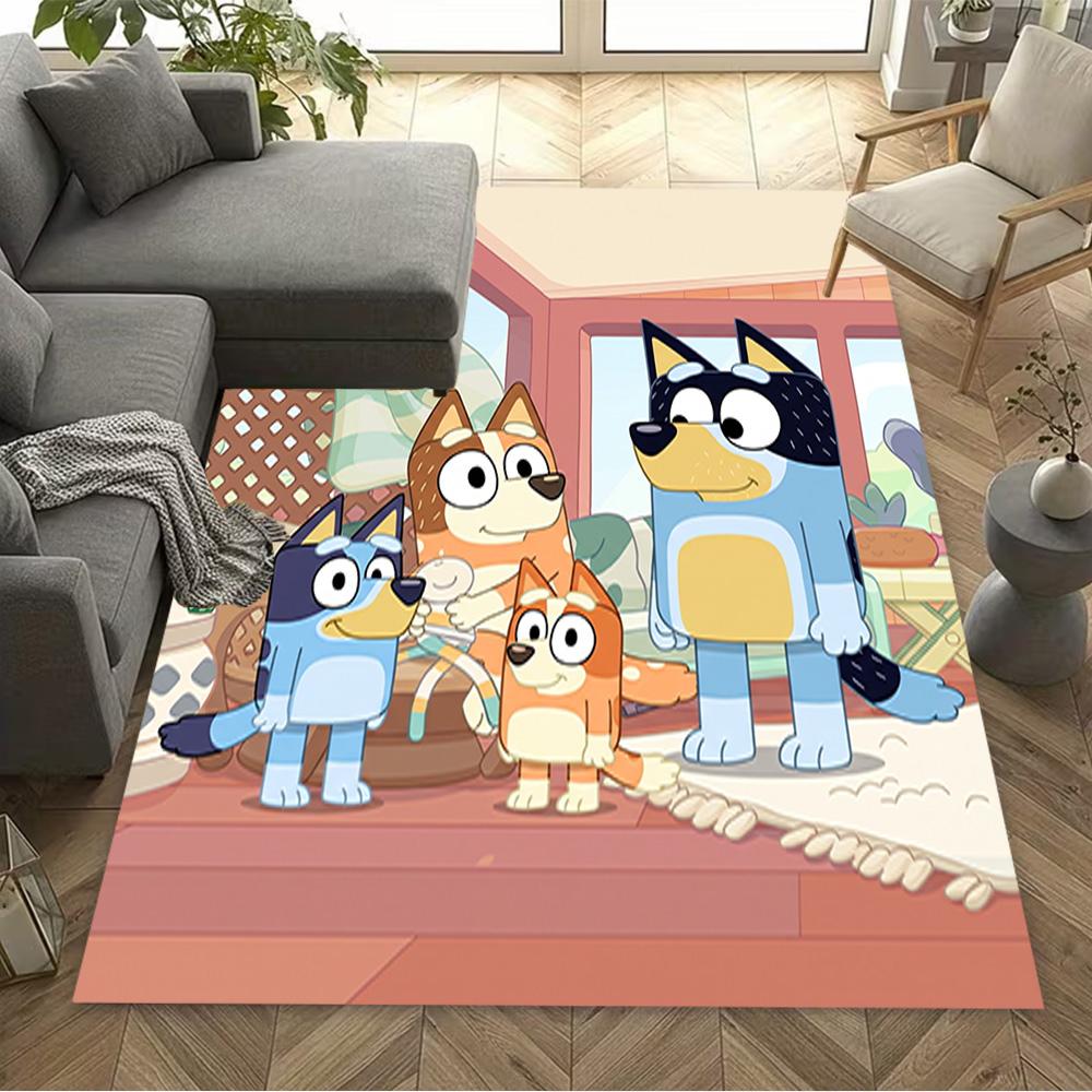Bluey Friends Adventure Floor Rug Office Rug Perfect for Dormitory Dining Room Outdoor Foyer Antislip Carpet Decorate Offices Birthday/Christmas Gift