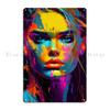 Portrait Of A Woman 4 Metal Sign Classic Garage Custom Garage Rusty Tin Sign Poster