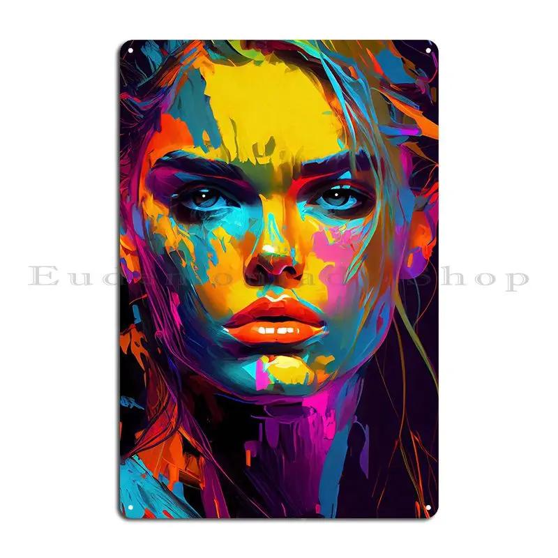 Portrait Of A Woman 4 Metal Sign Classic Garage Custom Garage Rusty Tin Sign Poster 20X30CM