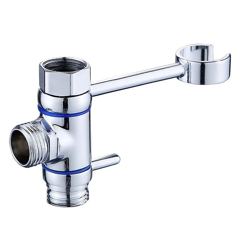 Diverter Valve One-in Two-out Water Angle Valves Water Separator Shower Head Adapter with Bracket for Bathroom Accessories